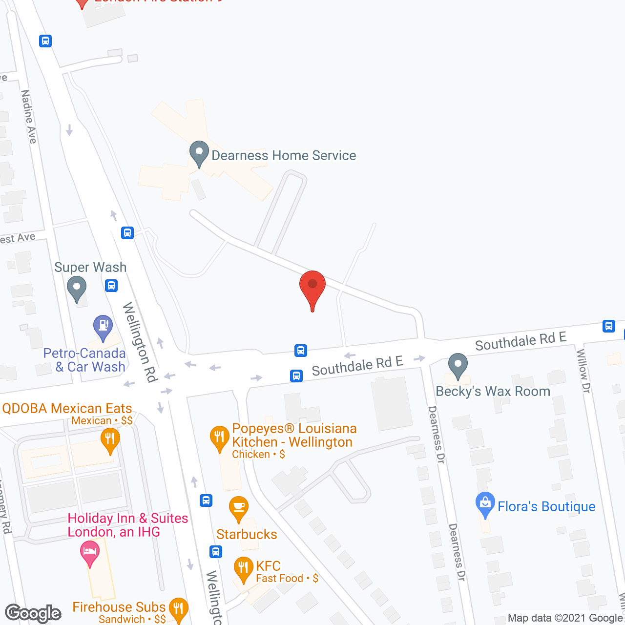 Map of the neighborhood around Dearness Services