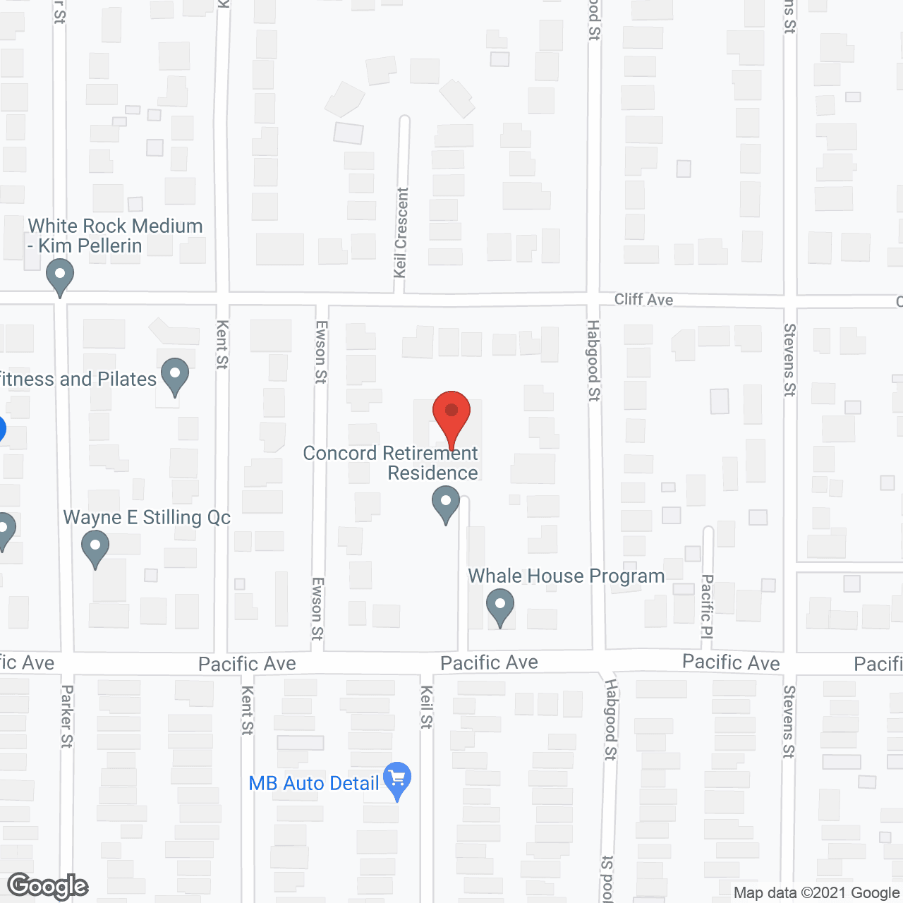 Map of the neighborhood around Concord Retirement Residences