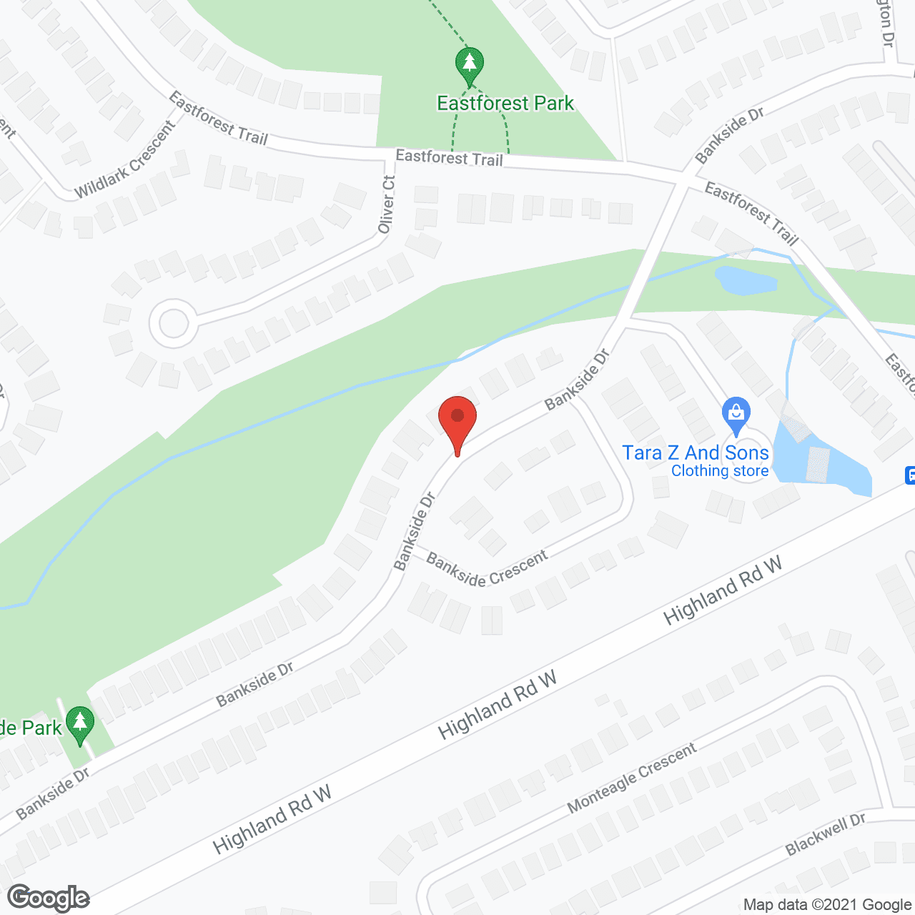 Map of the neighborhood around Bankside Terrace