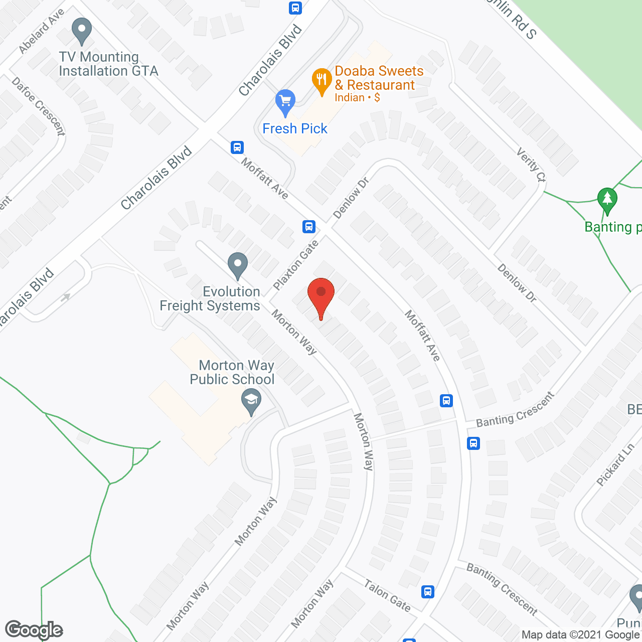 Map of the neighborhood around All Saints Retirement Home