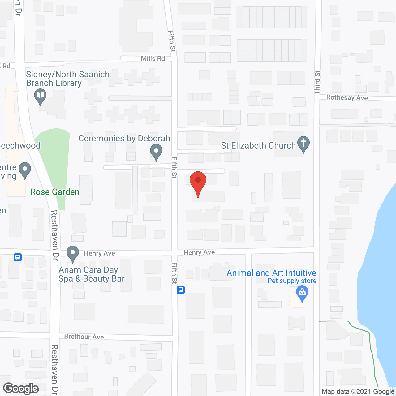 Map of the neighborhood around St. Andrew's Abbeyfield Housing Society