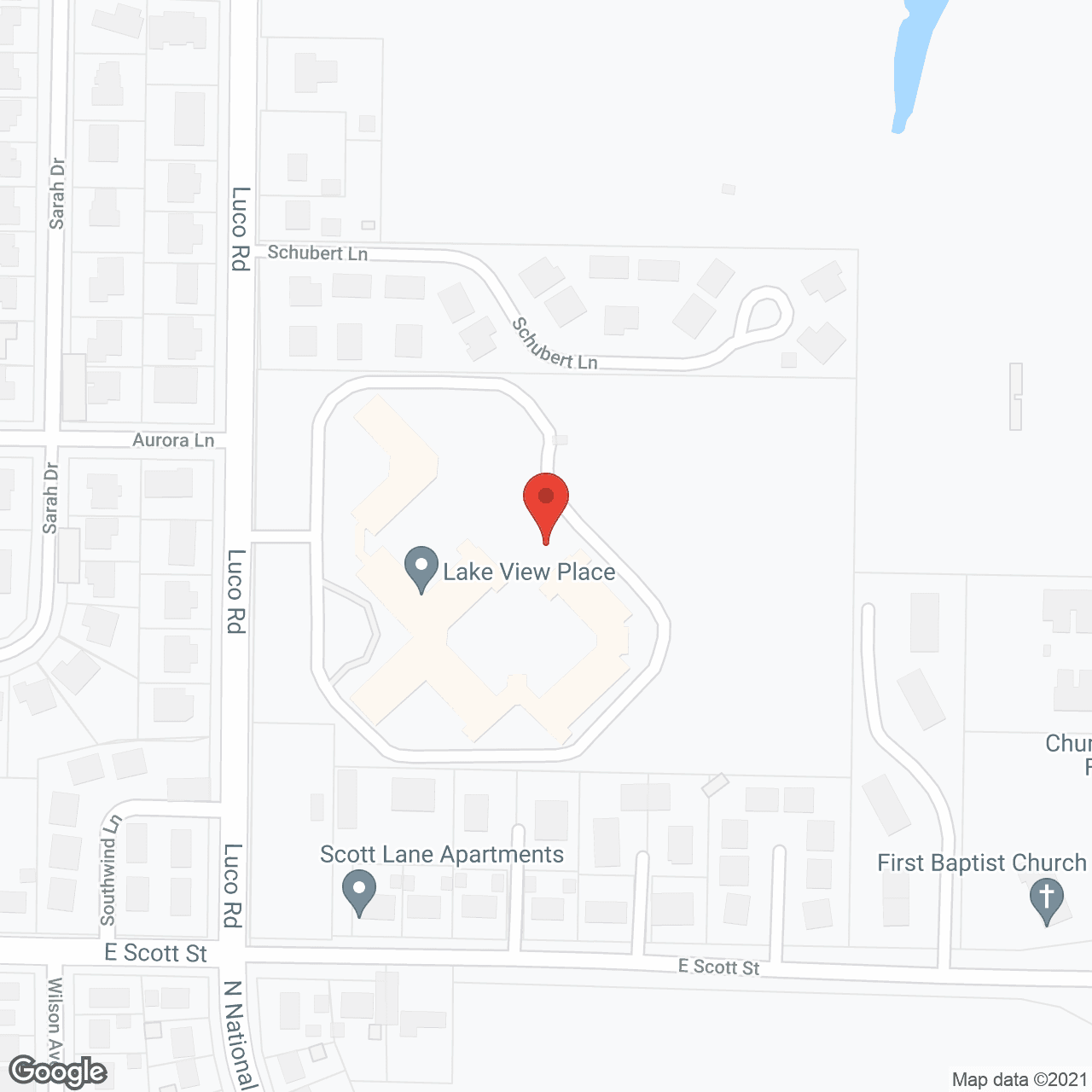 Map of the neighborhood around LakeHouse Fond du Lac