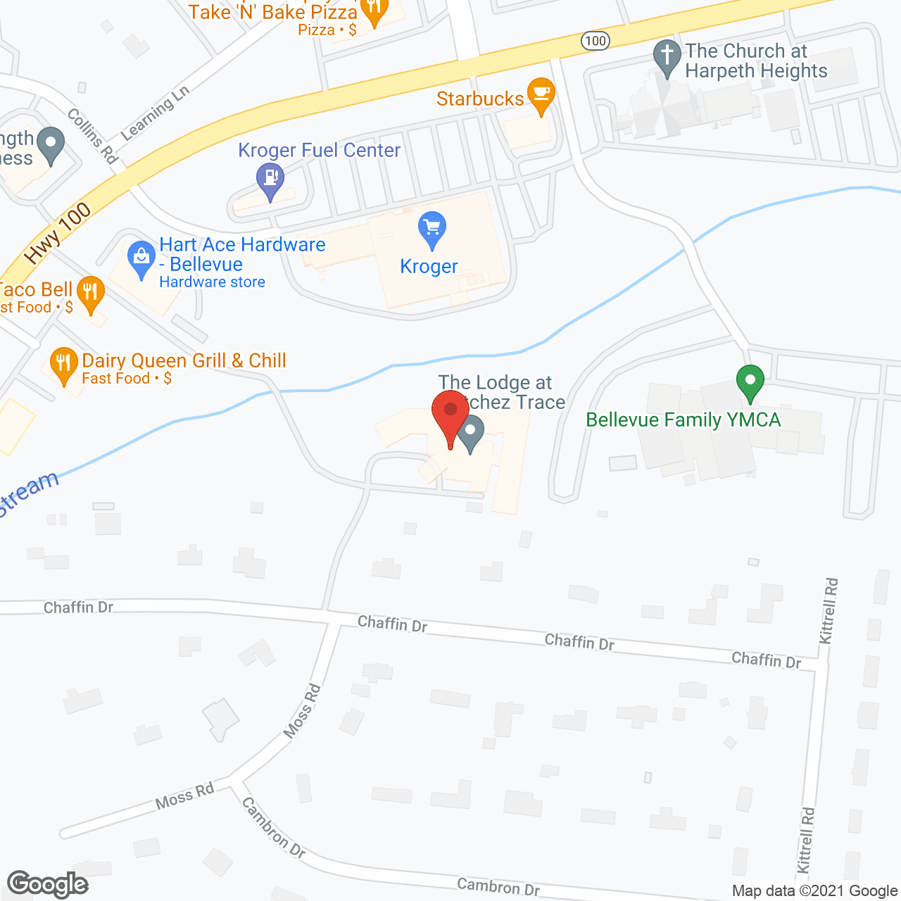 Map of the neighborhood around The Lodge at Natchez Trace