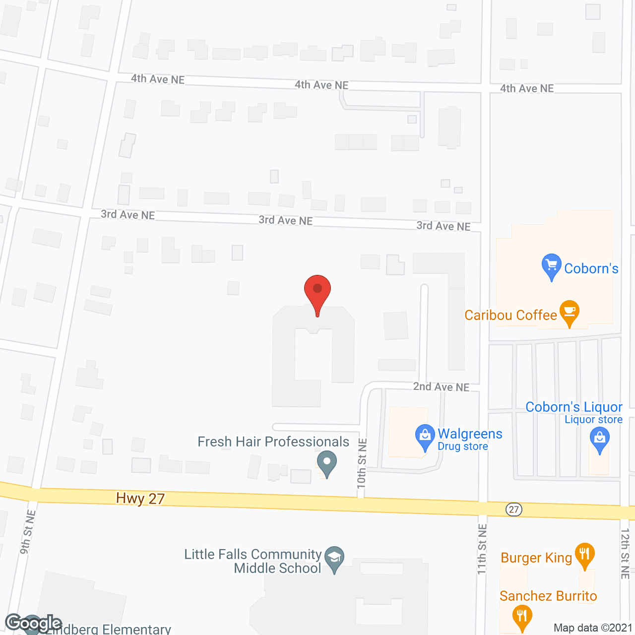 Map of the neighborhood around Highland Senior Living