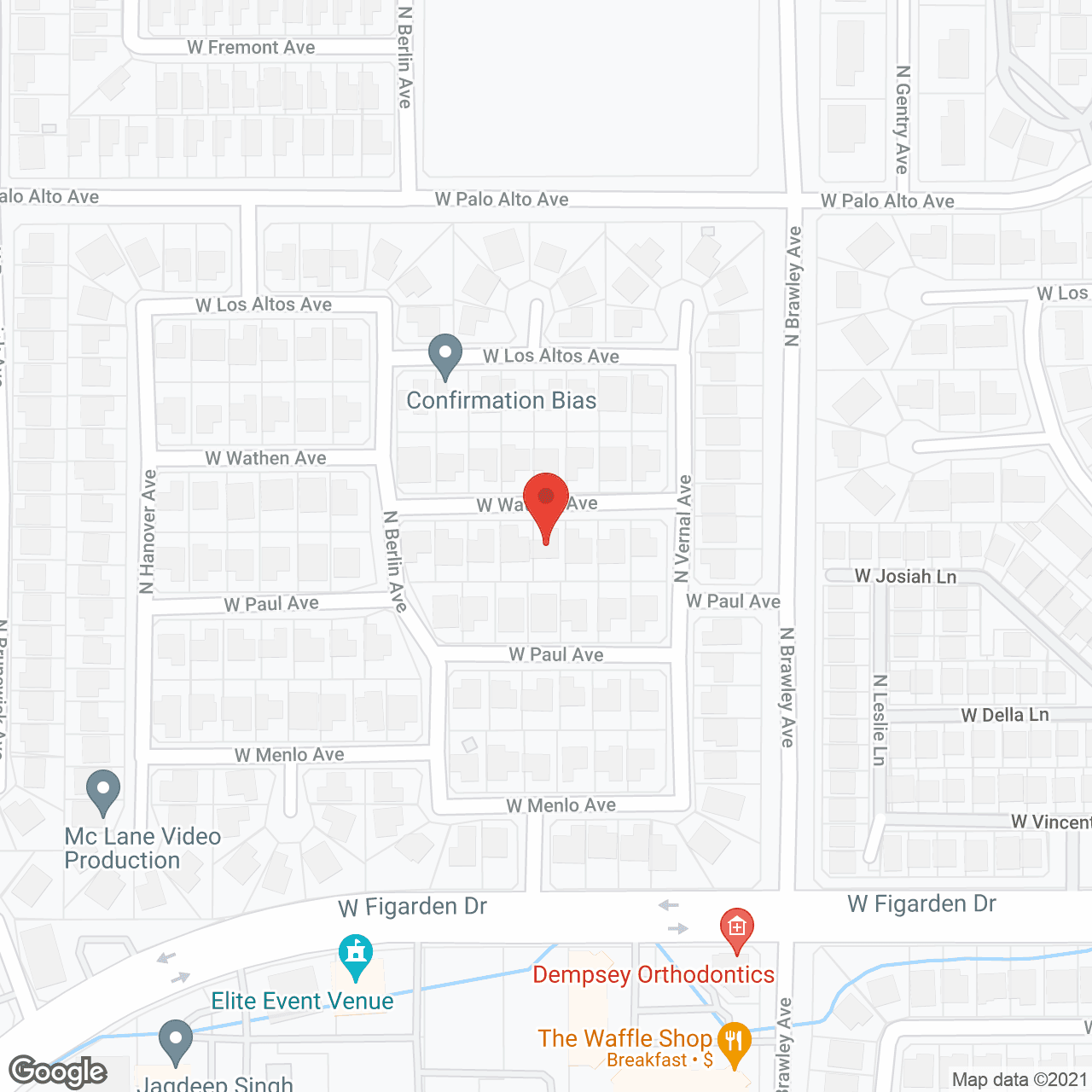 Map of the neighborhood around Nina's Home