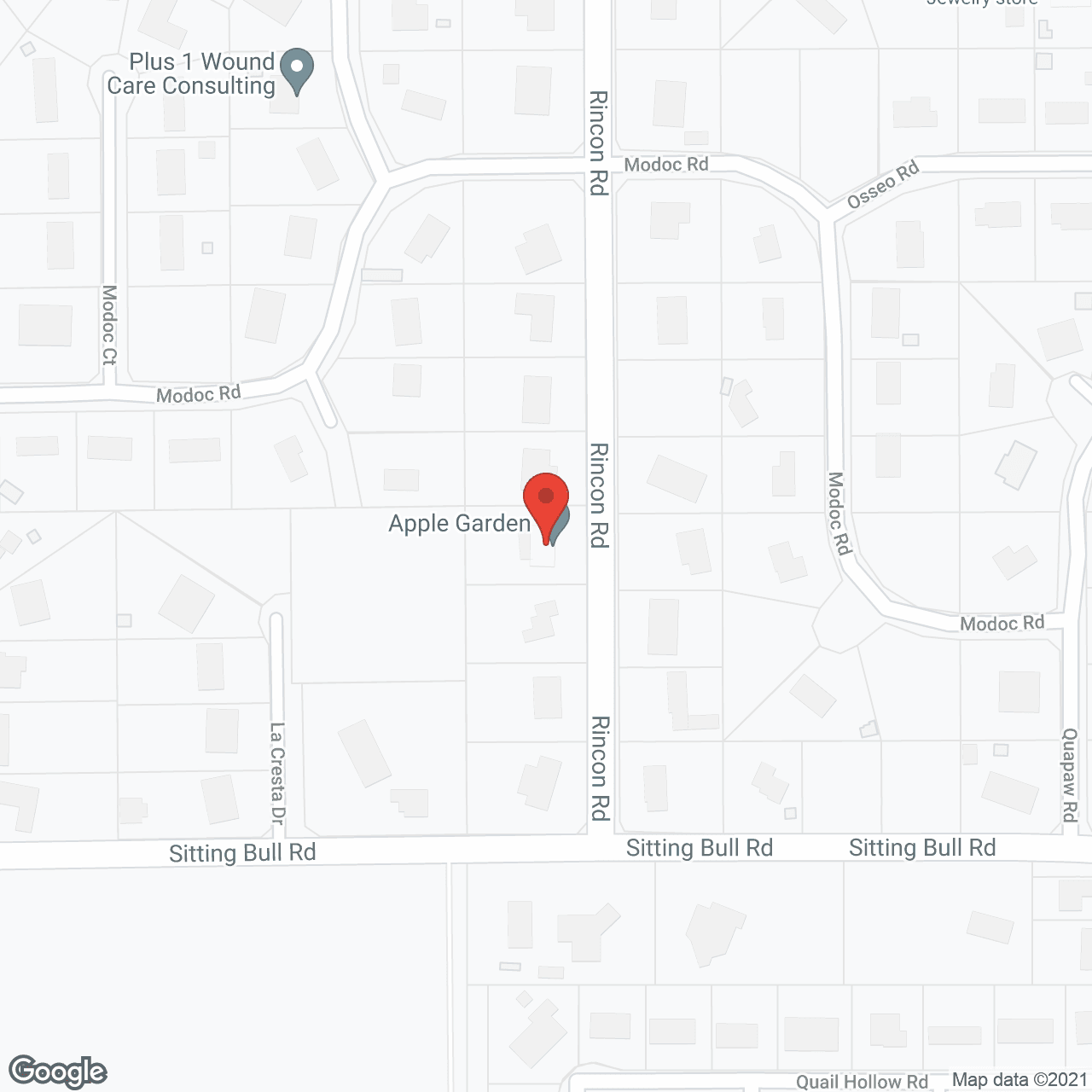Map of the neighborhood around Apple Gardens
