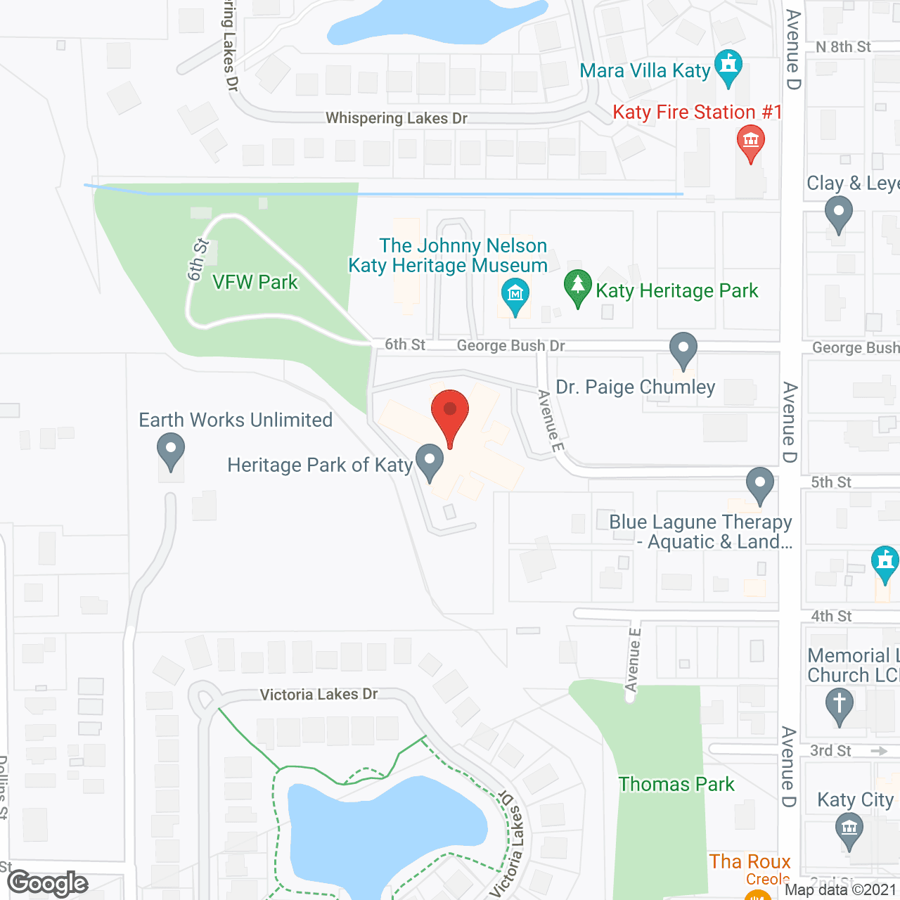 Map of the neighborhood around Heritage Park of Katy