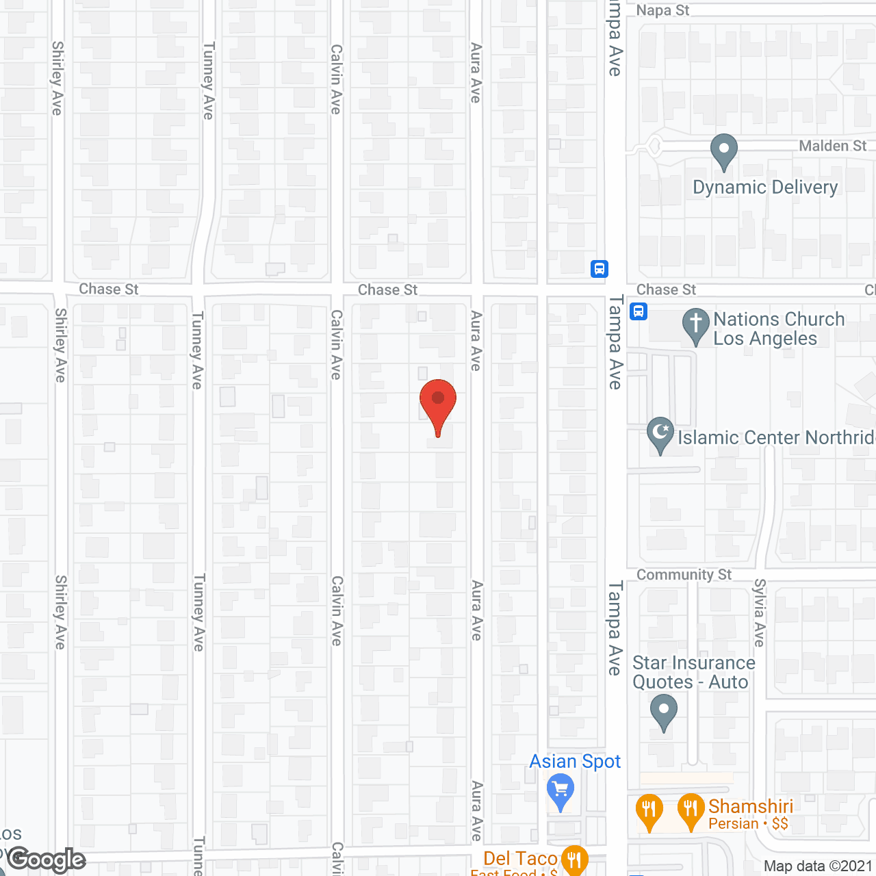 Map of the neighborhood around Paradise Senior Living 1