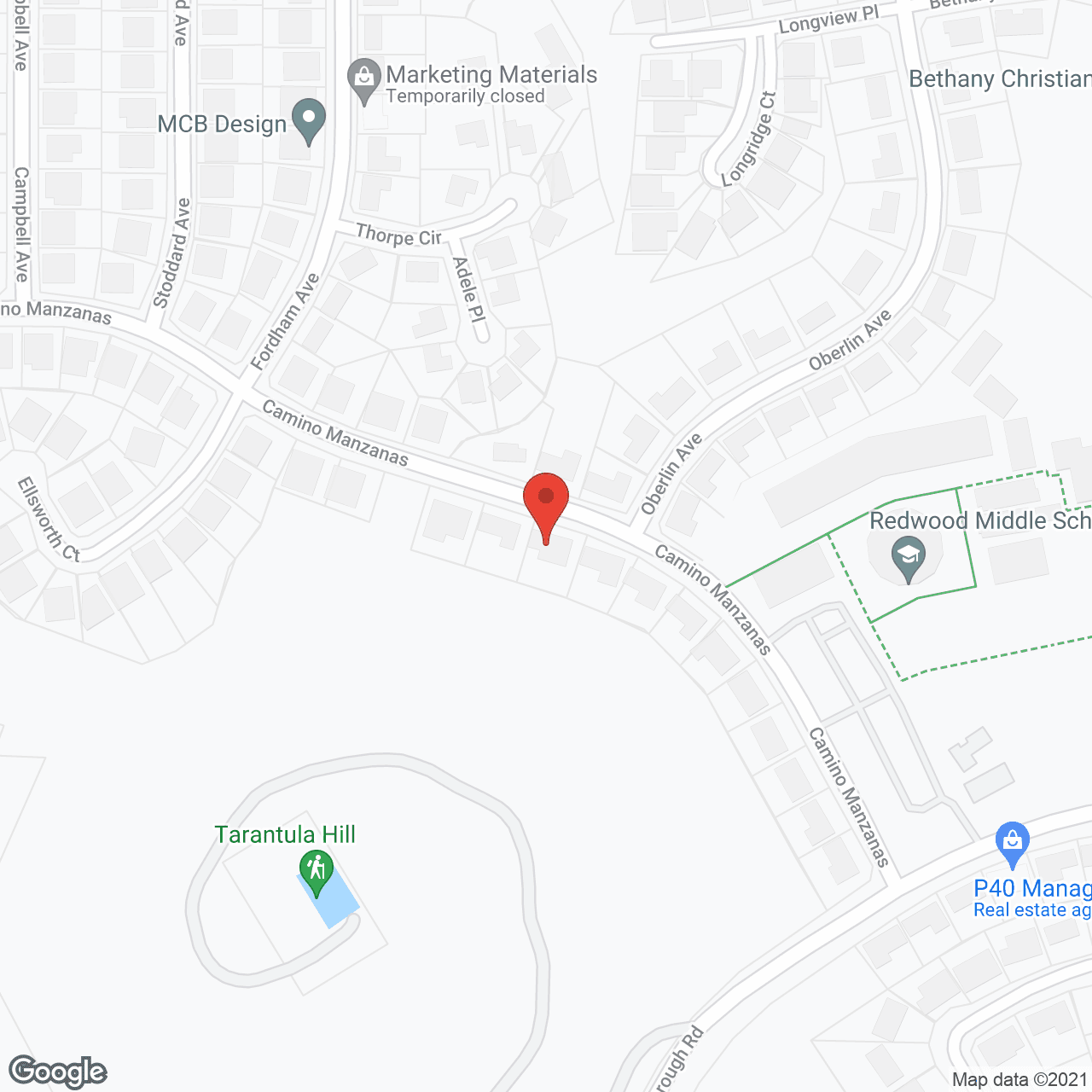 Map of the neighborhood around Hillside Manor