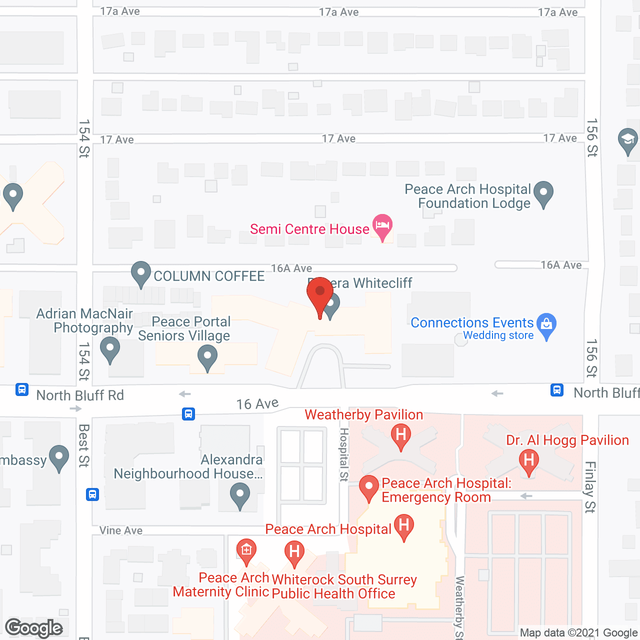 Map of the neighborhood around Whitecliff Care Centre