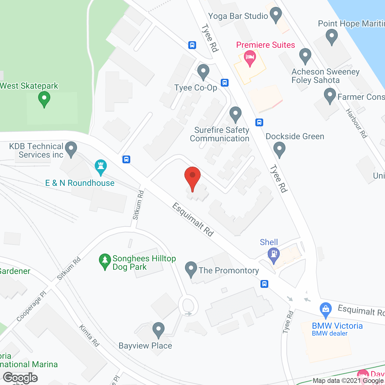 Map of the neighborhood around Sitkum Lodge