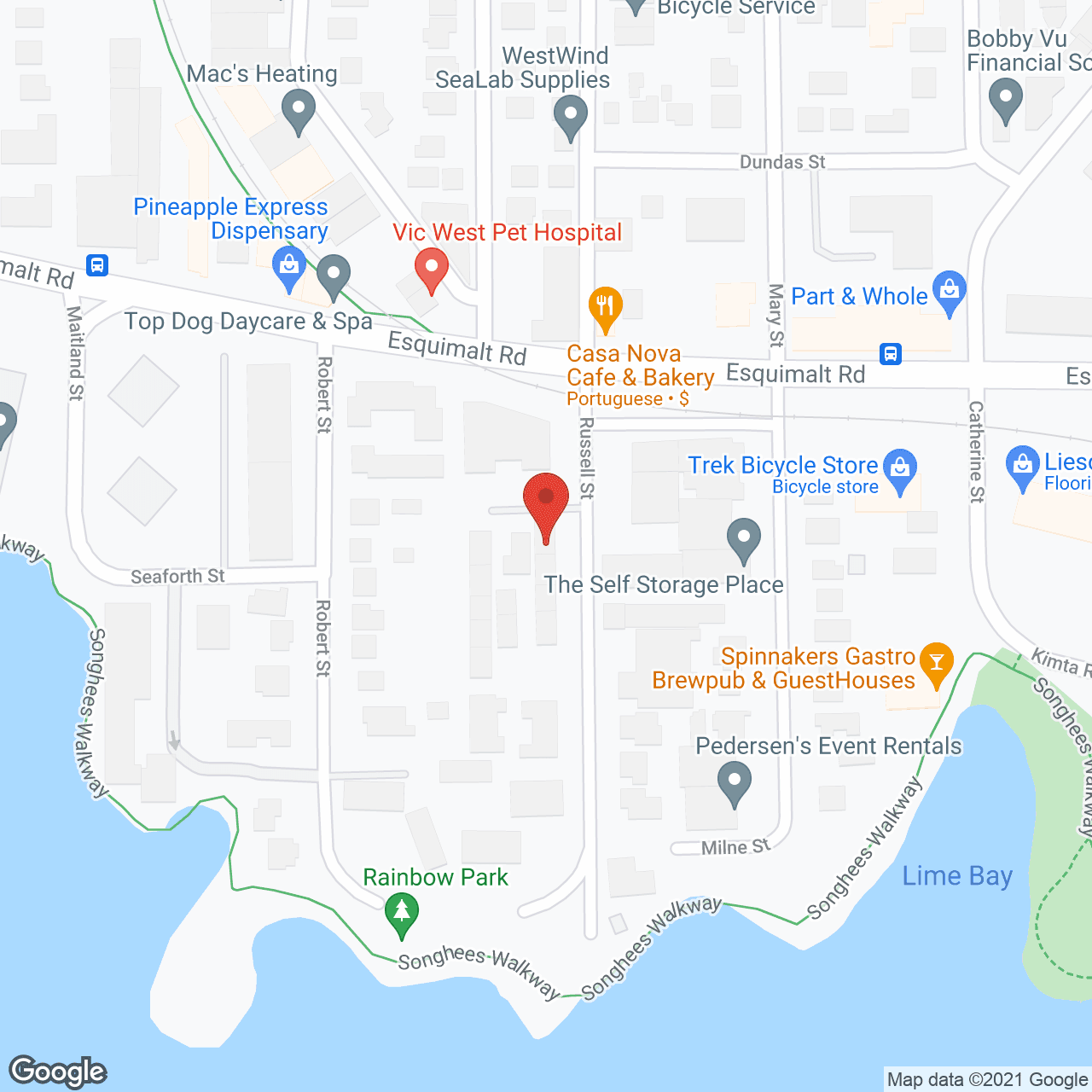 Map of the neighborhood around Seawalk Housing Co-Op