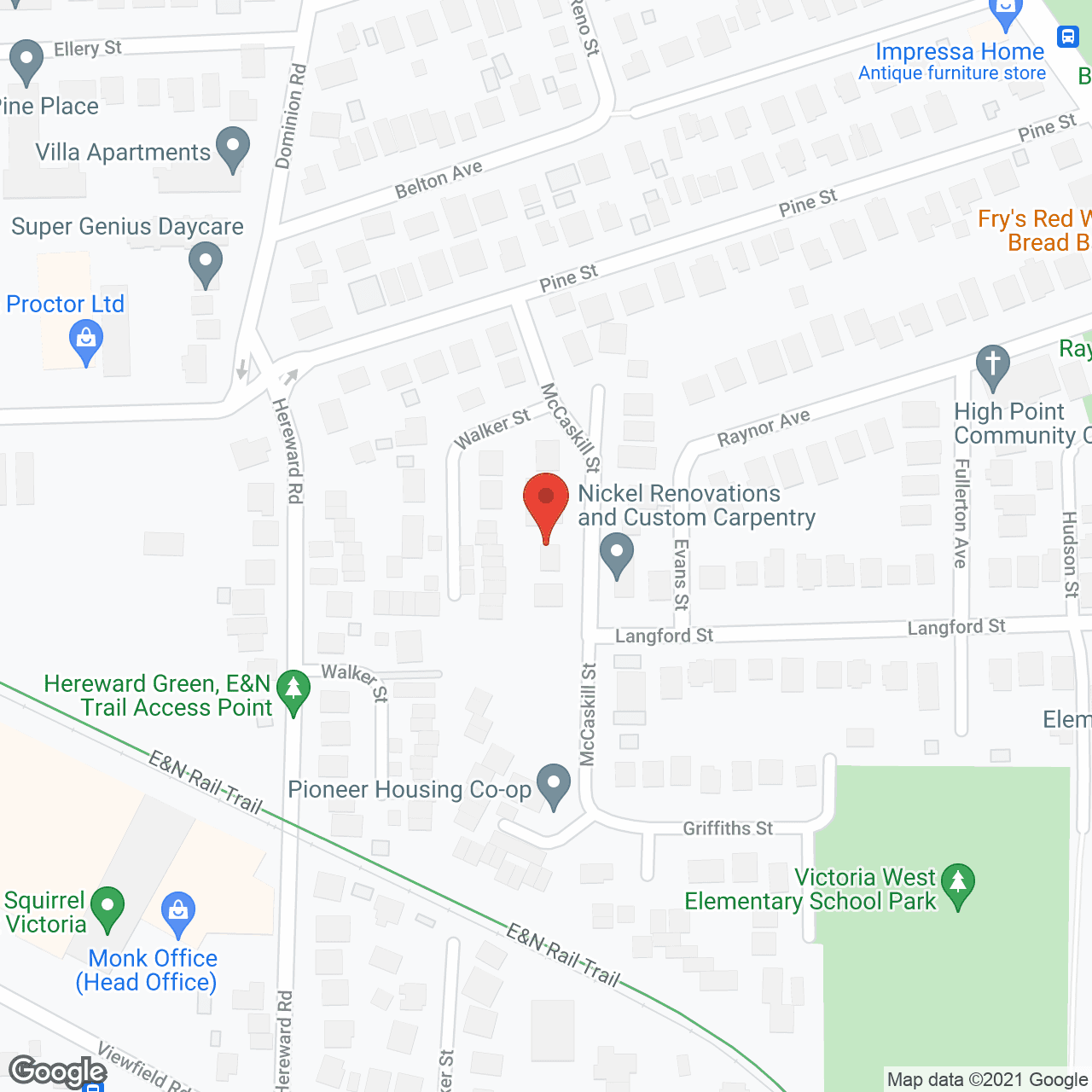 Map of the neighborhood around Pioneer Housing Co-Op
