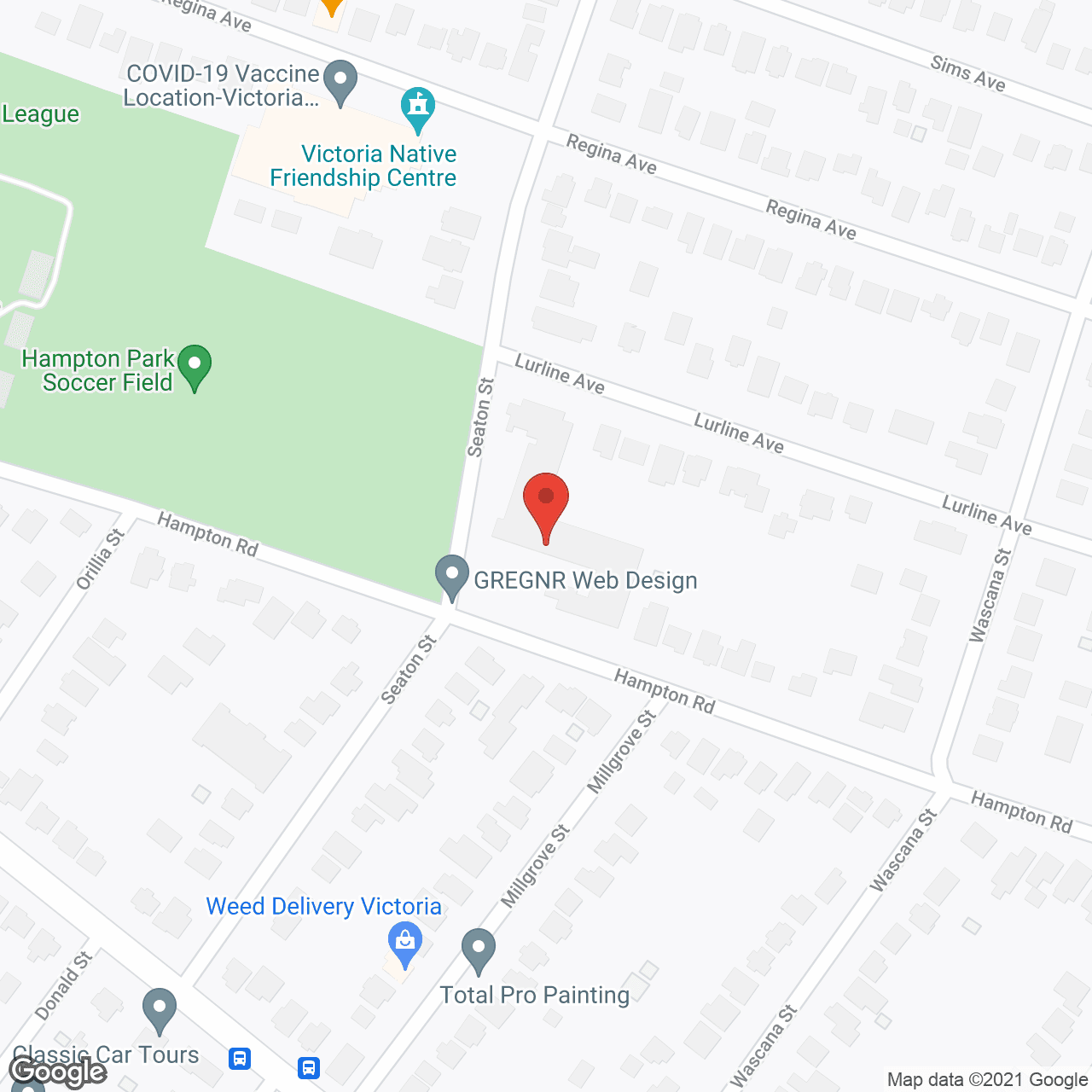 Map of the neighborhood around Hampton House