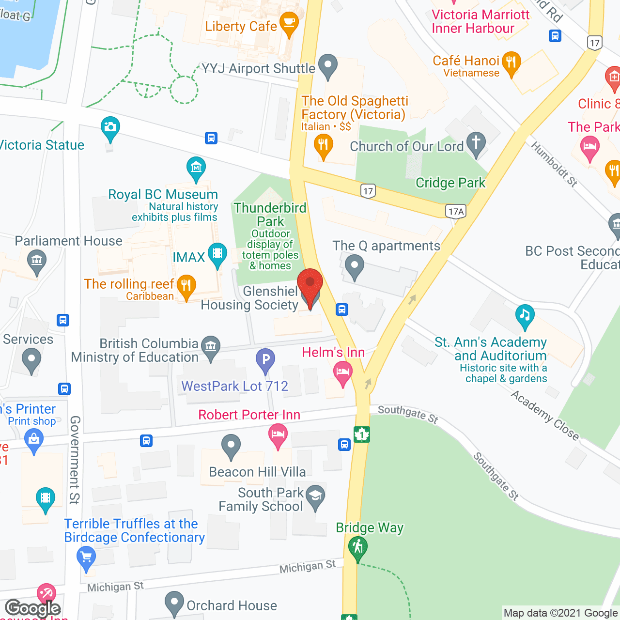 Map of the neighborhood around Glenshiel Retirement Residence