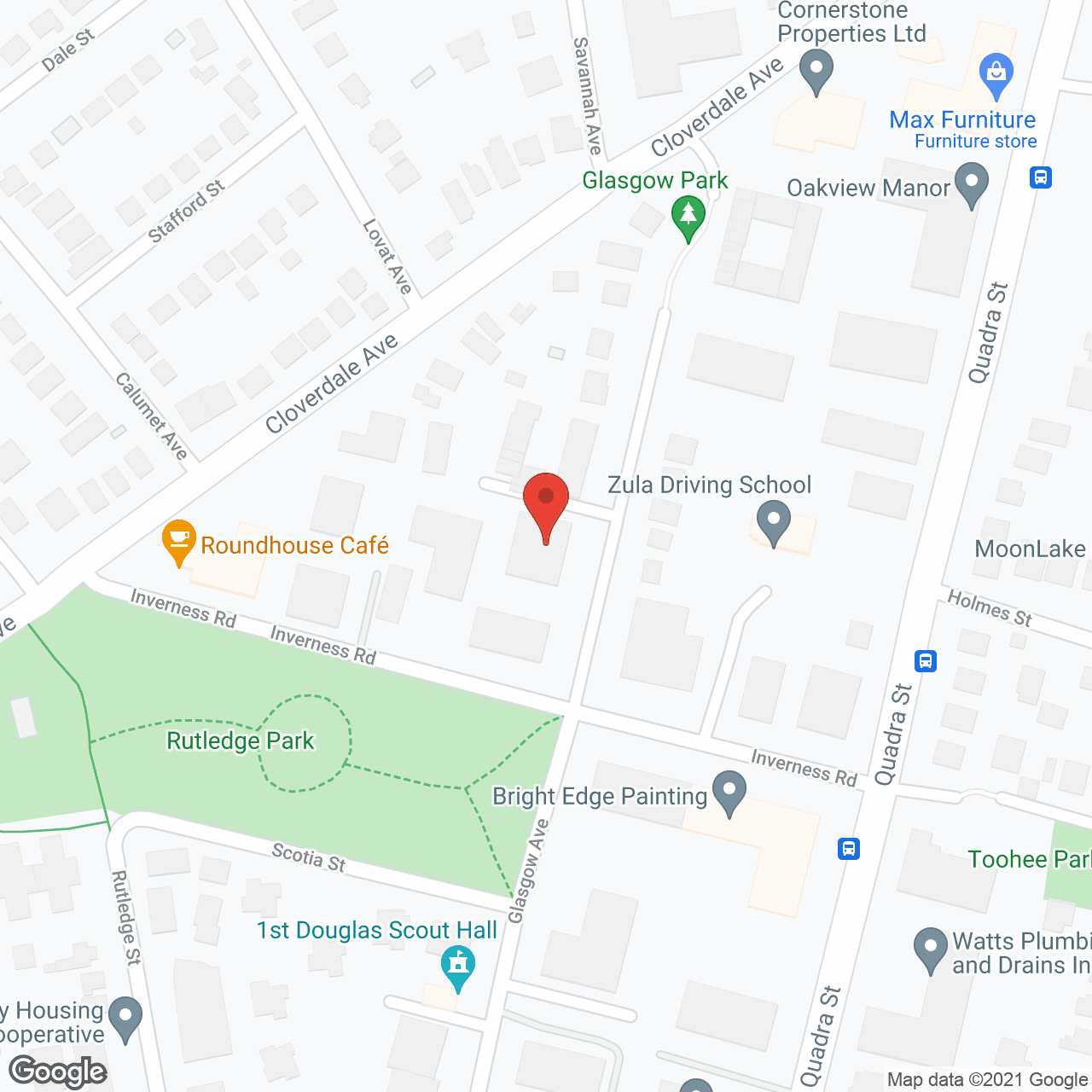Map of the neighborhood around Amberlea