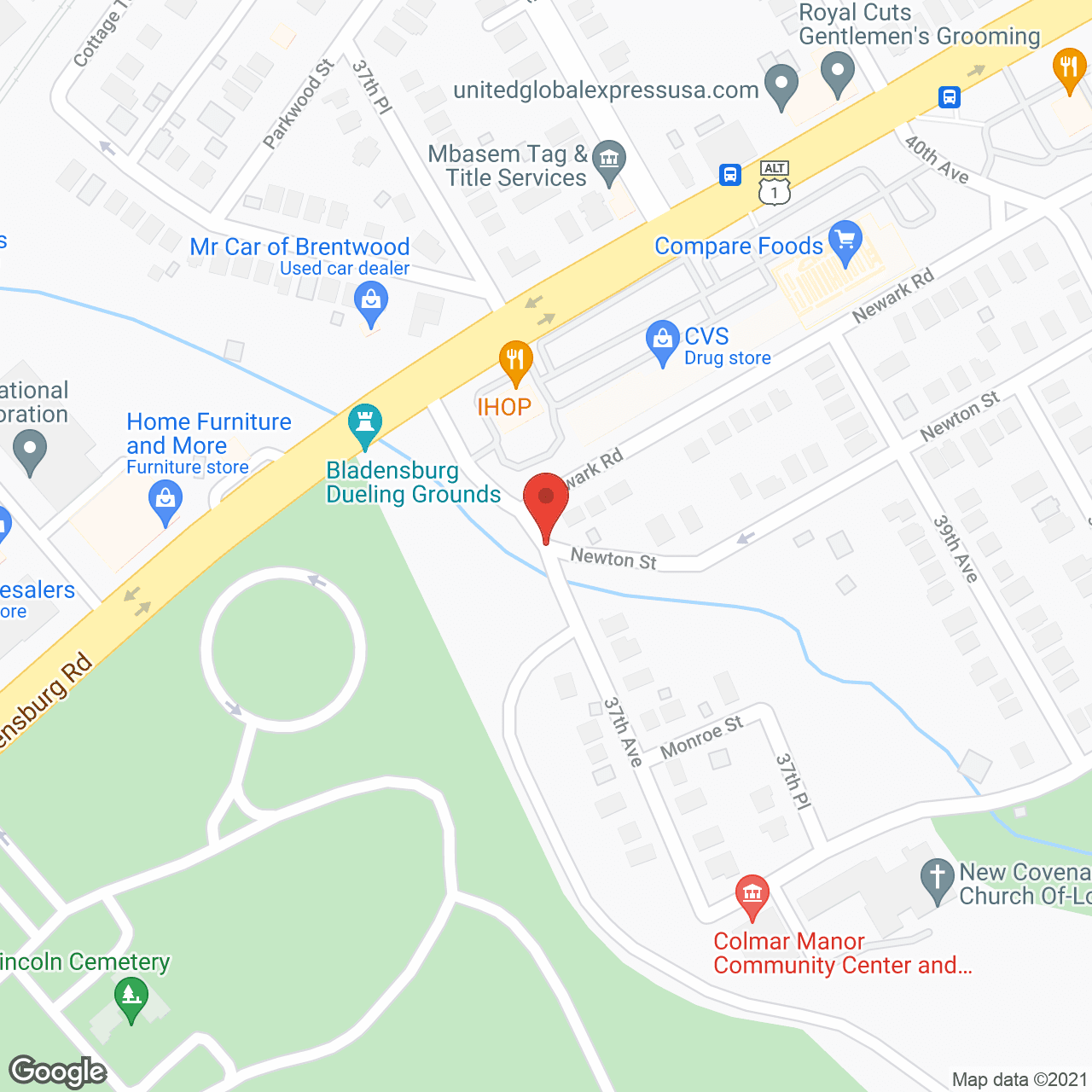 Map of the neighborhood around Little Mountain