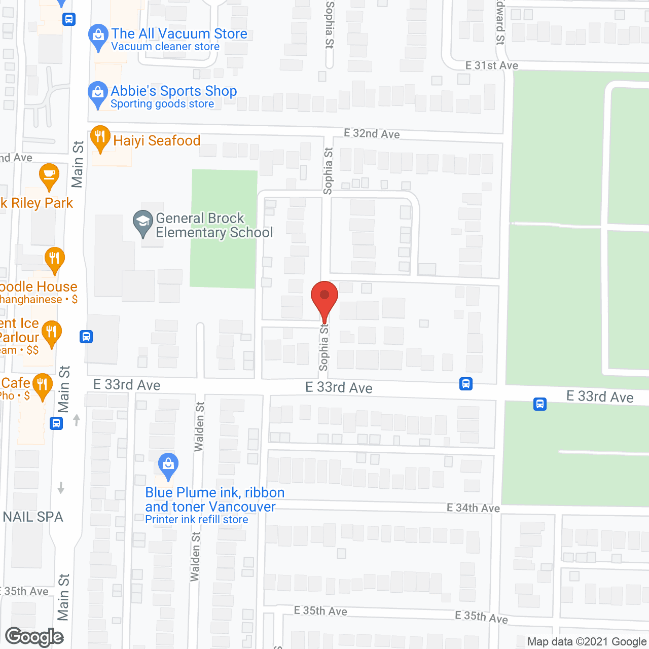Map of the neighborhood around Cavell Gardens
