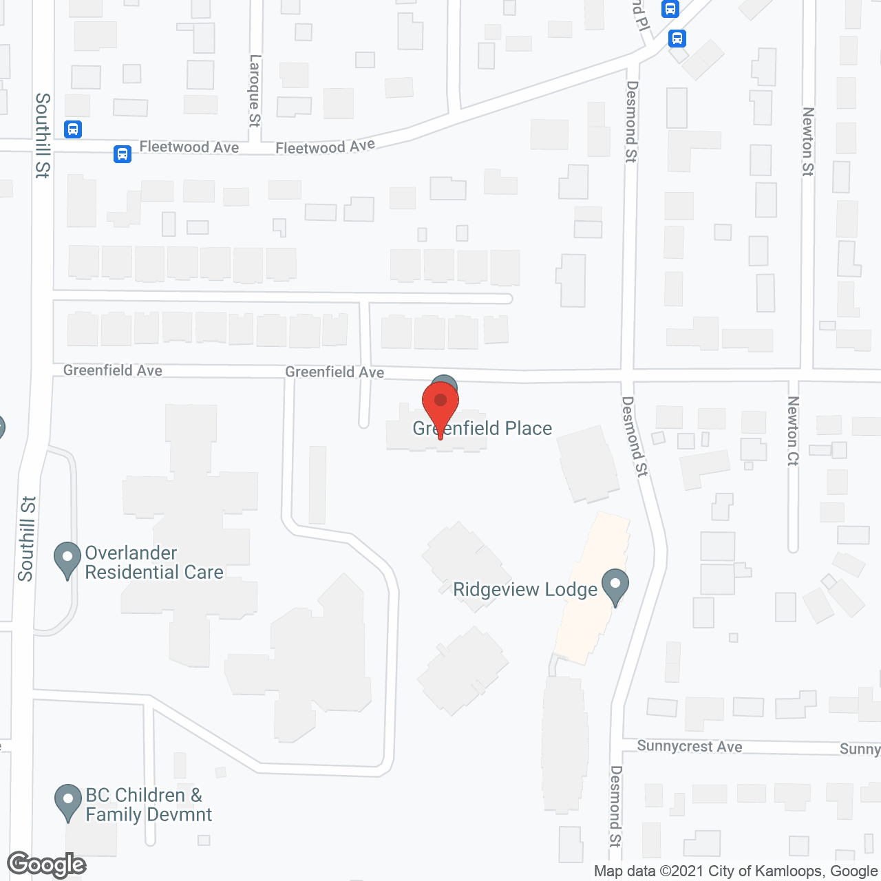 Map of the neighborhood around Greenfield Place