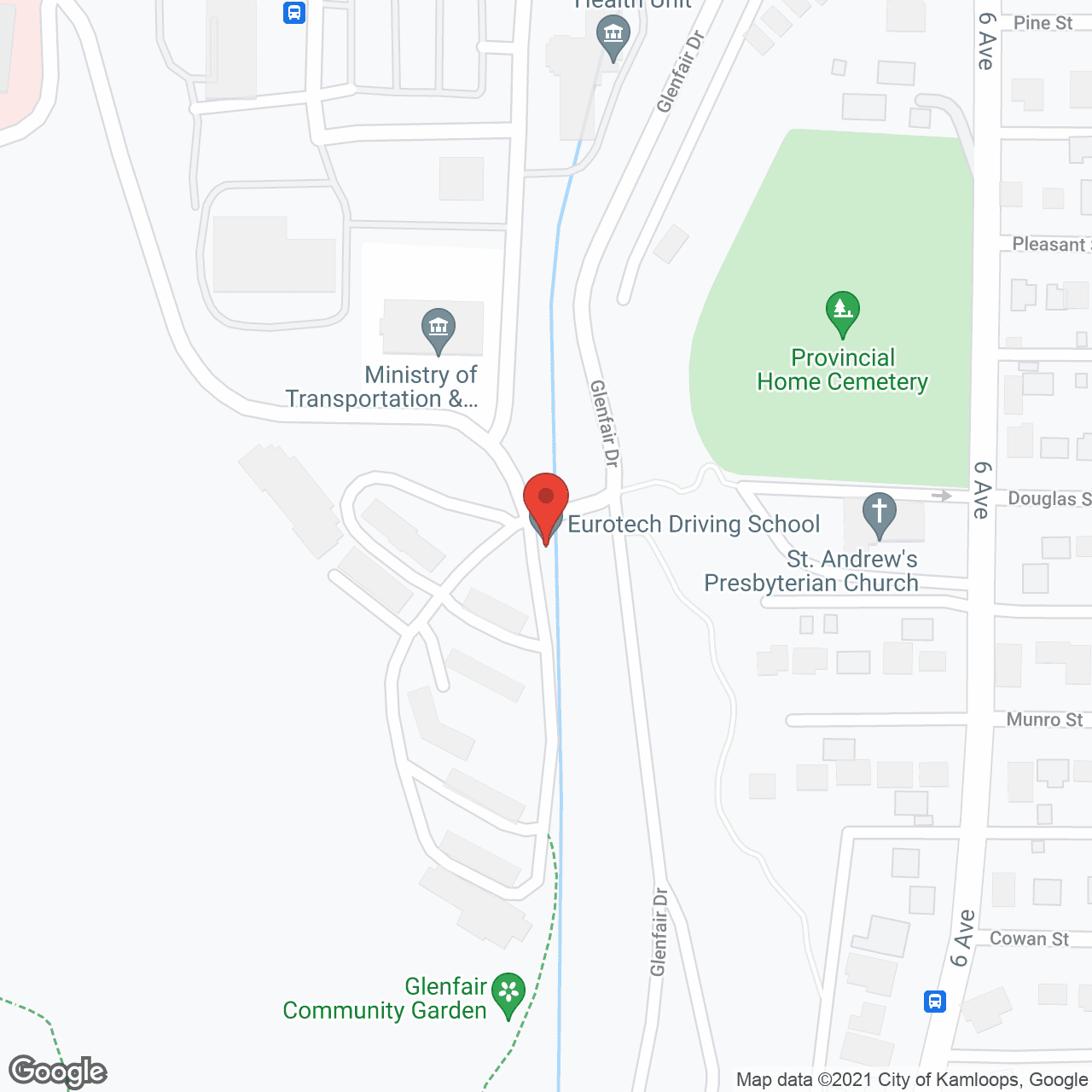 Map of the neighborhood around Glenfair Complex