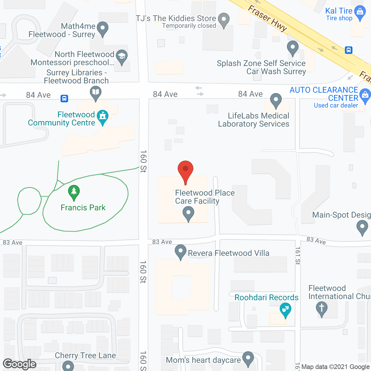 Map of the neighborhood around Fleetwood Place
