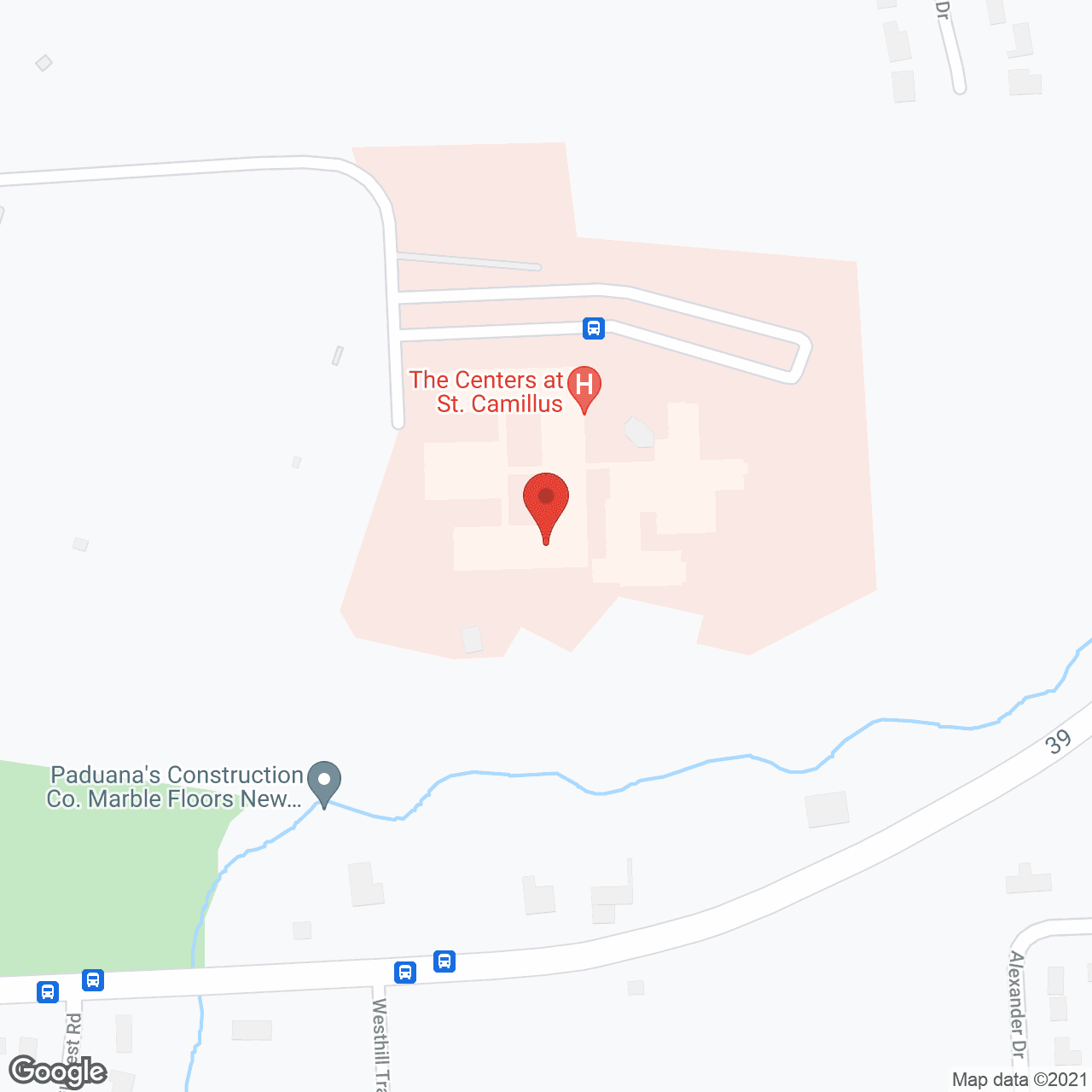 Map of the neighborhood around St Camillus Health/Rehab Ctr