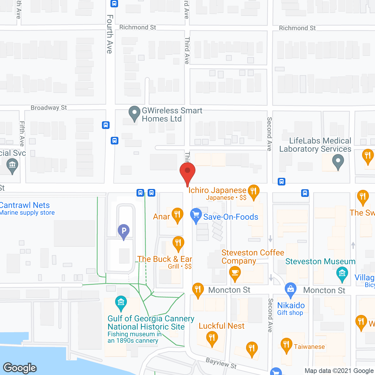 Map of the neighborhood around Bill Rigby Manor