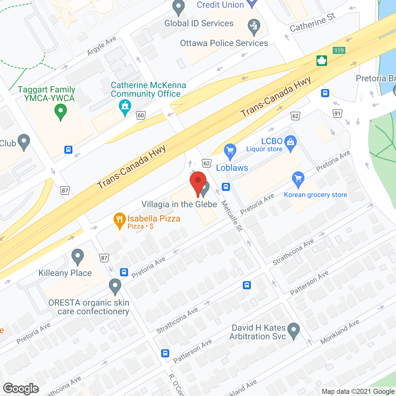 Map of the neighborhood around The Palisades Retirement Residence