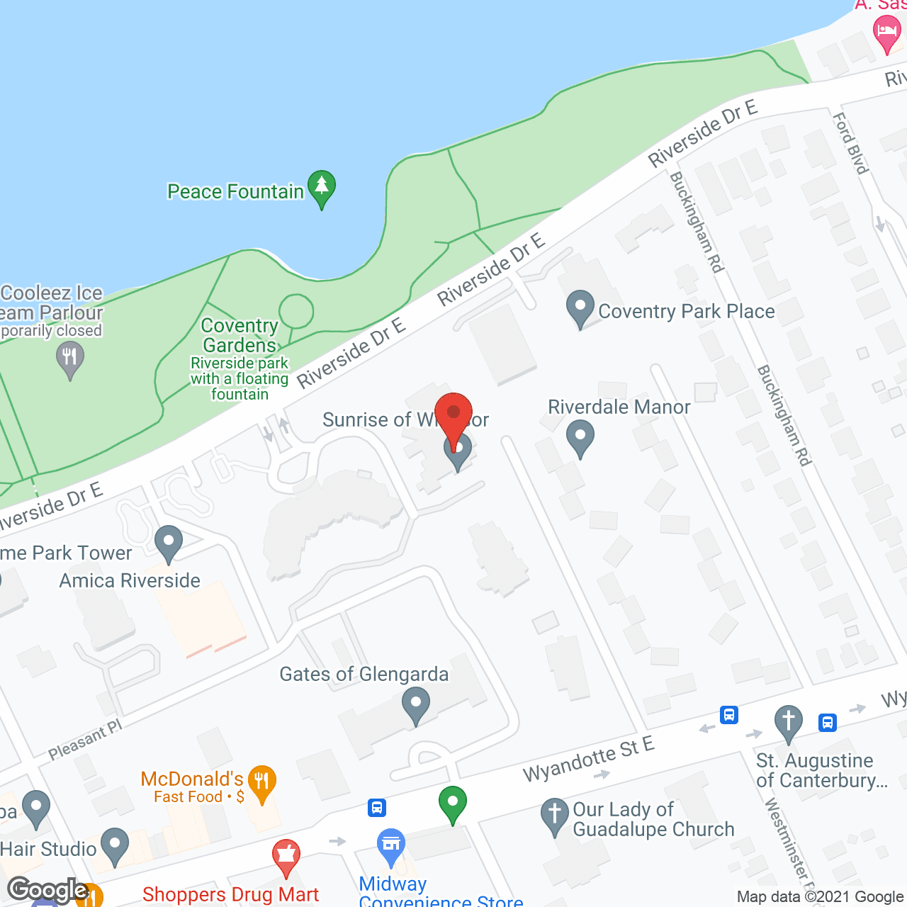 Map of the neighborhood around Sunrise of Windsor