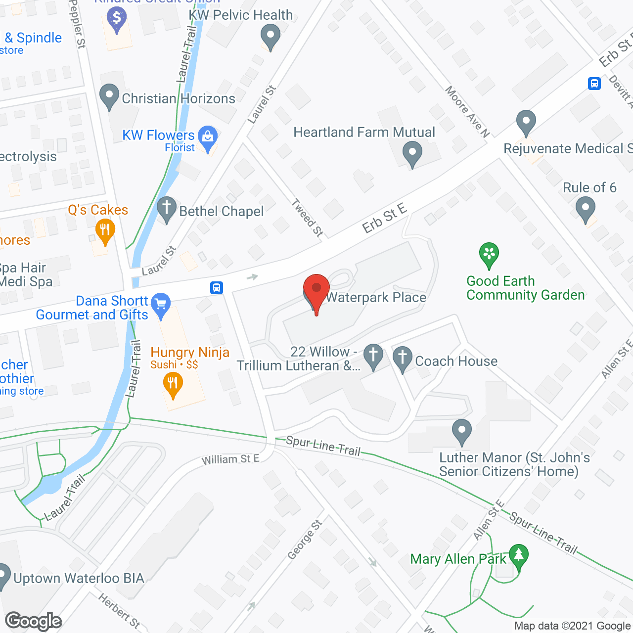 Map of the neighborhood around St Jacobs Place