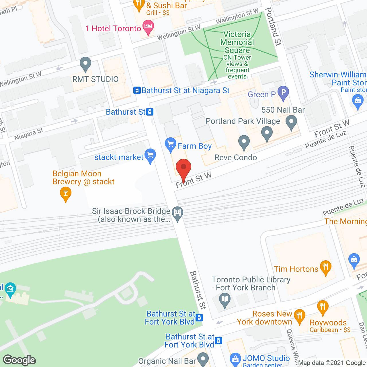 Map of the neighborhood around Riverdale Terrace Waterfront Retirement Residence