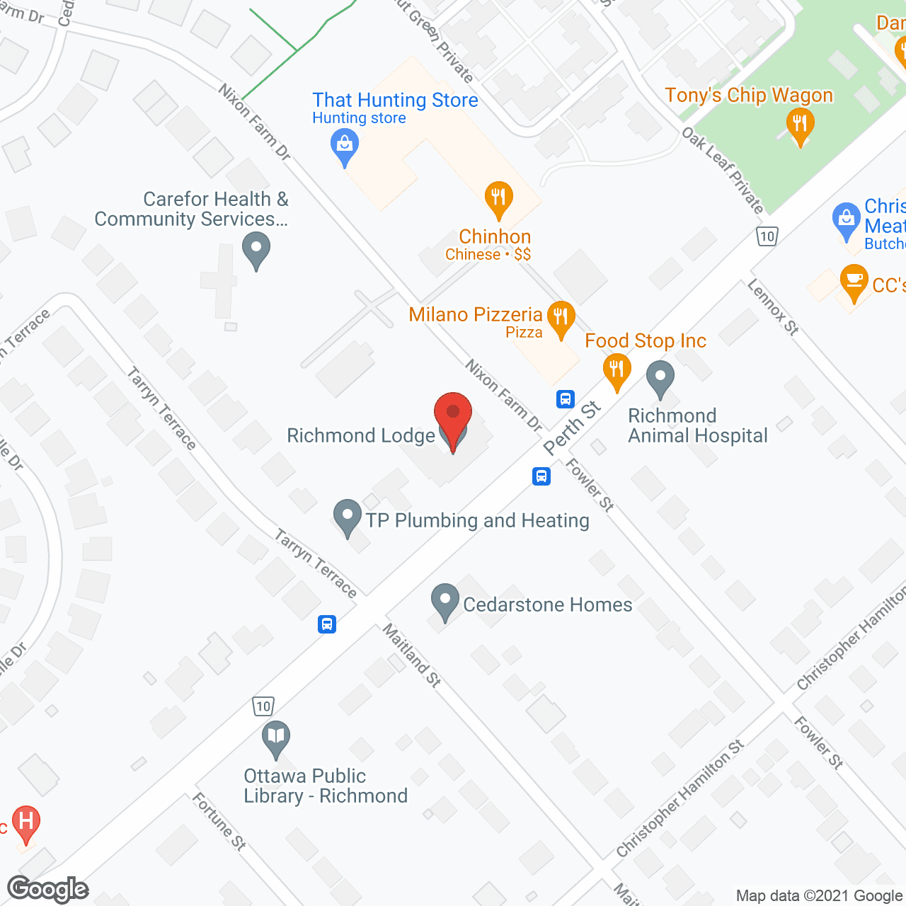 Map of the neighborhood around Richmond Lodge