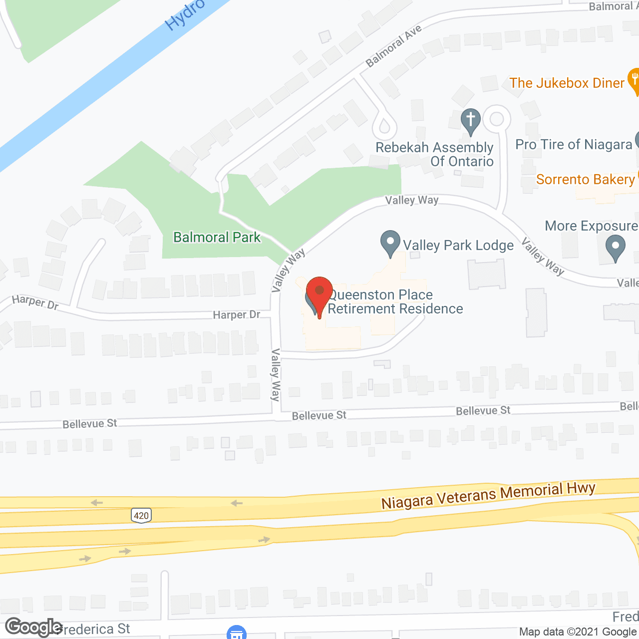 Map of the neighborhood around Queenston Place Retirement Residence