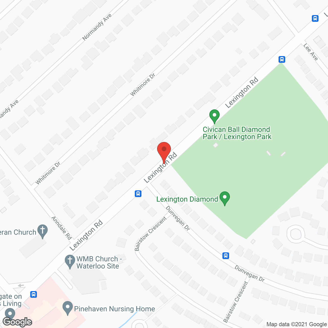 Map of the neighborhood around Pinehaven Retirement Residence