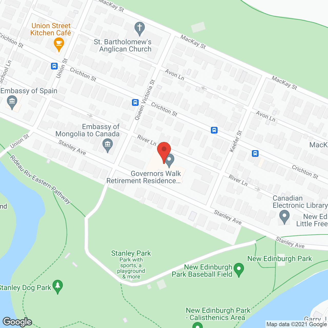 Map of the neighborhood around Governor's Walk Retirement Residence
