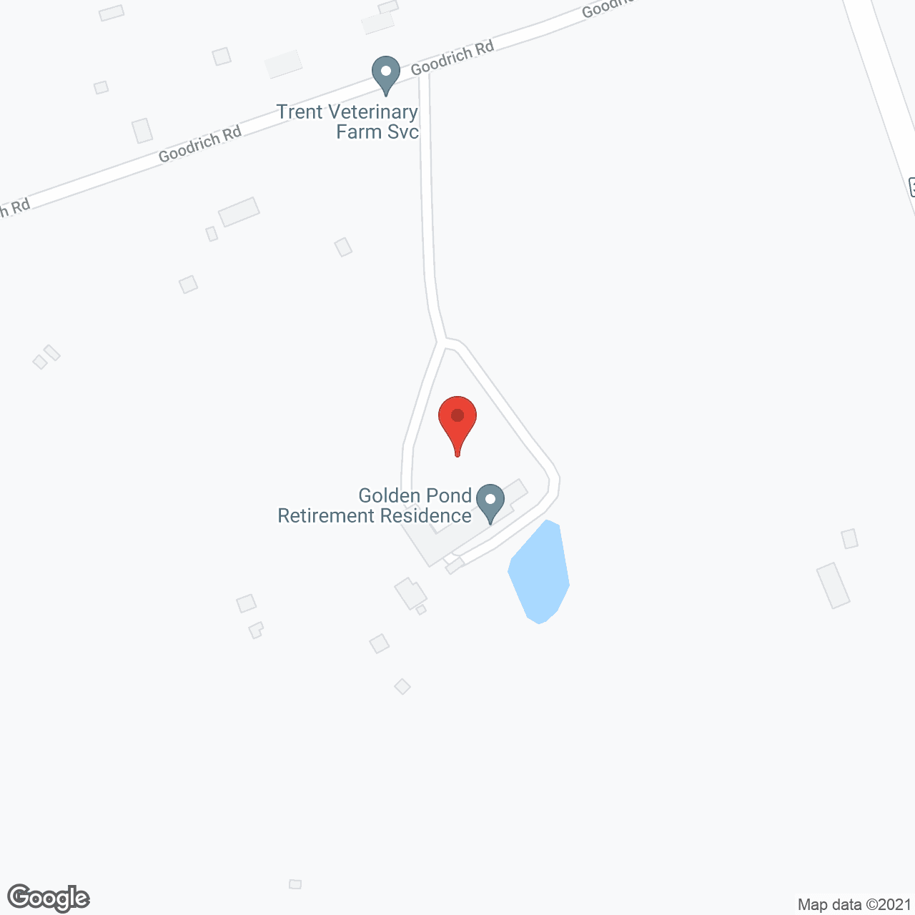 Map of the neighborhood around Golden Pond Retirement Residence