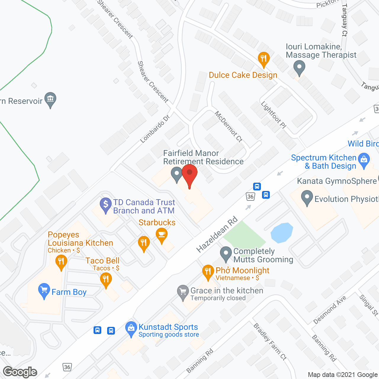 Map of the neighborhood around Fairfield Manor Retirement Residence