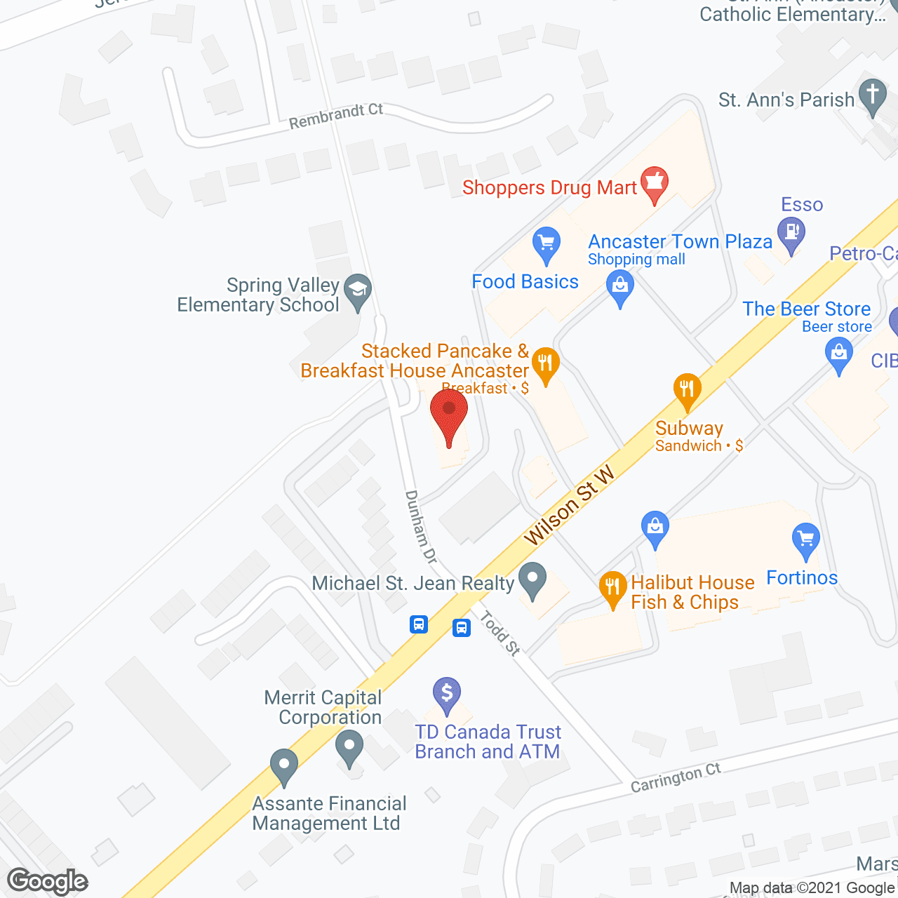 Map of the neighborhood around Carrington Place Retirement Residence