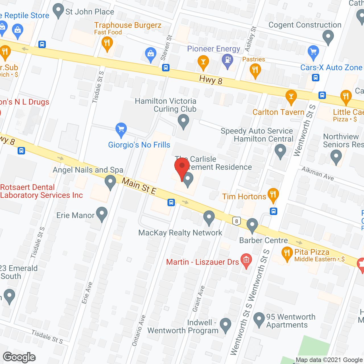 Map of the neighborhood around Atrium Villa Retirement Residence