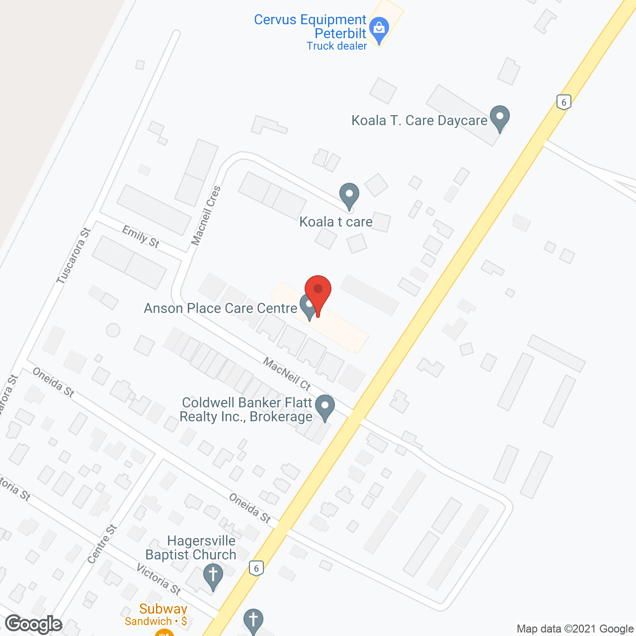 Map of the neighborhood around Anson Place Care Centre