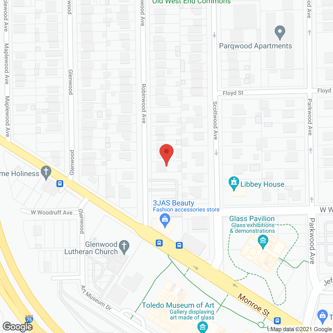 Map of the neighborhood around Ashley's Manor Residential Care