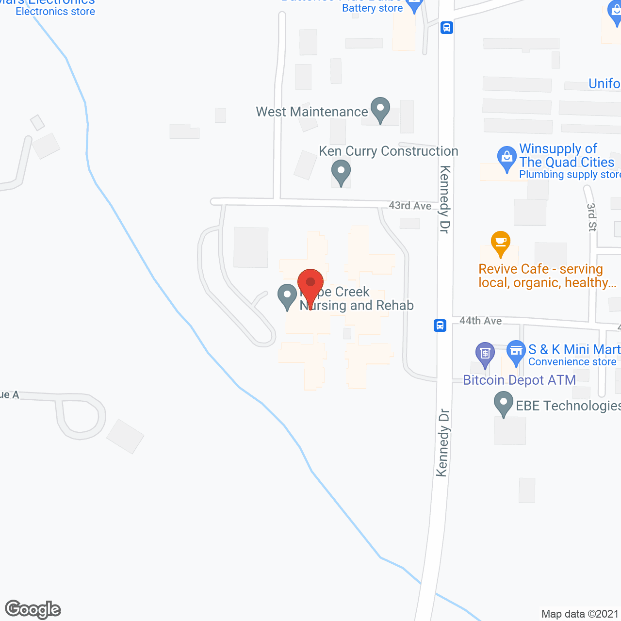 Map of the neighborhood around Hope Creek Care Center