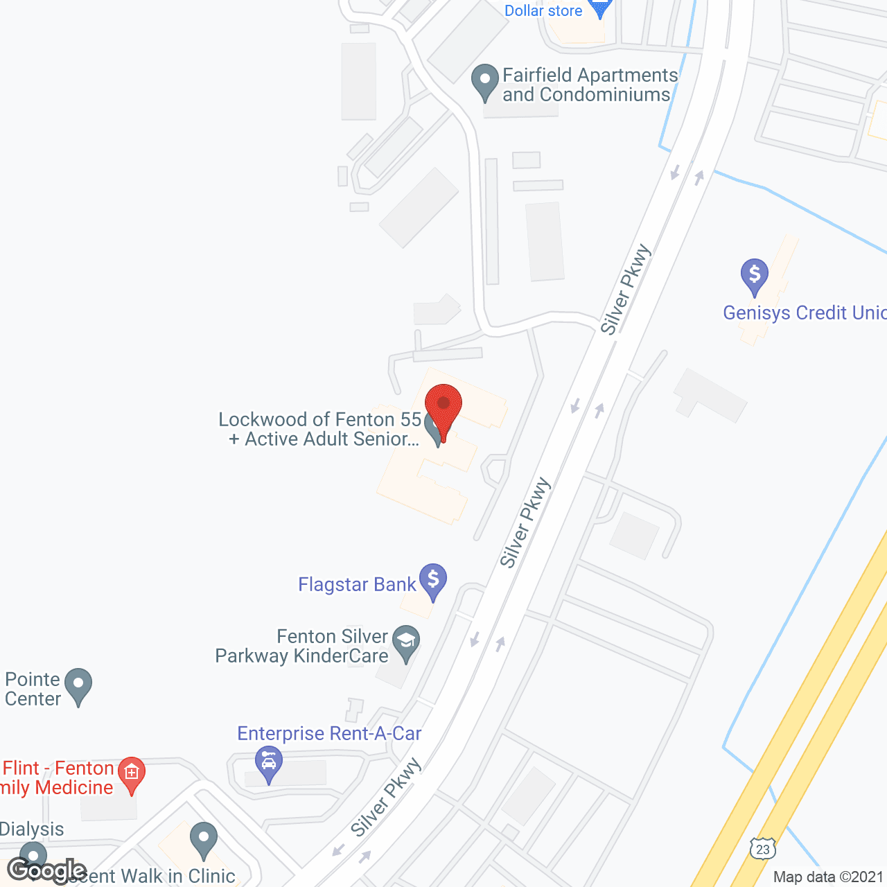 Map of the neighborhood around Lockwood of Fenton