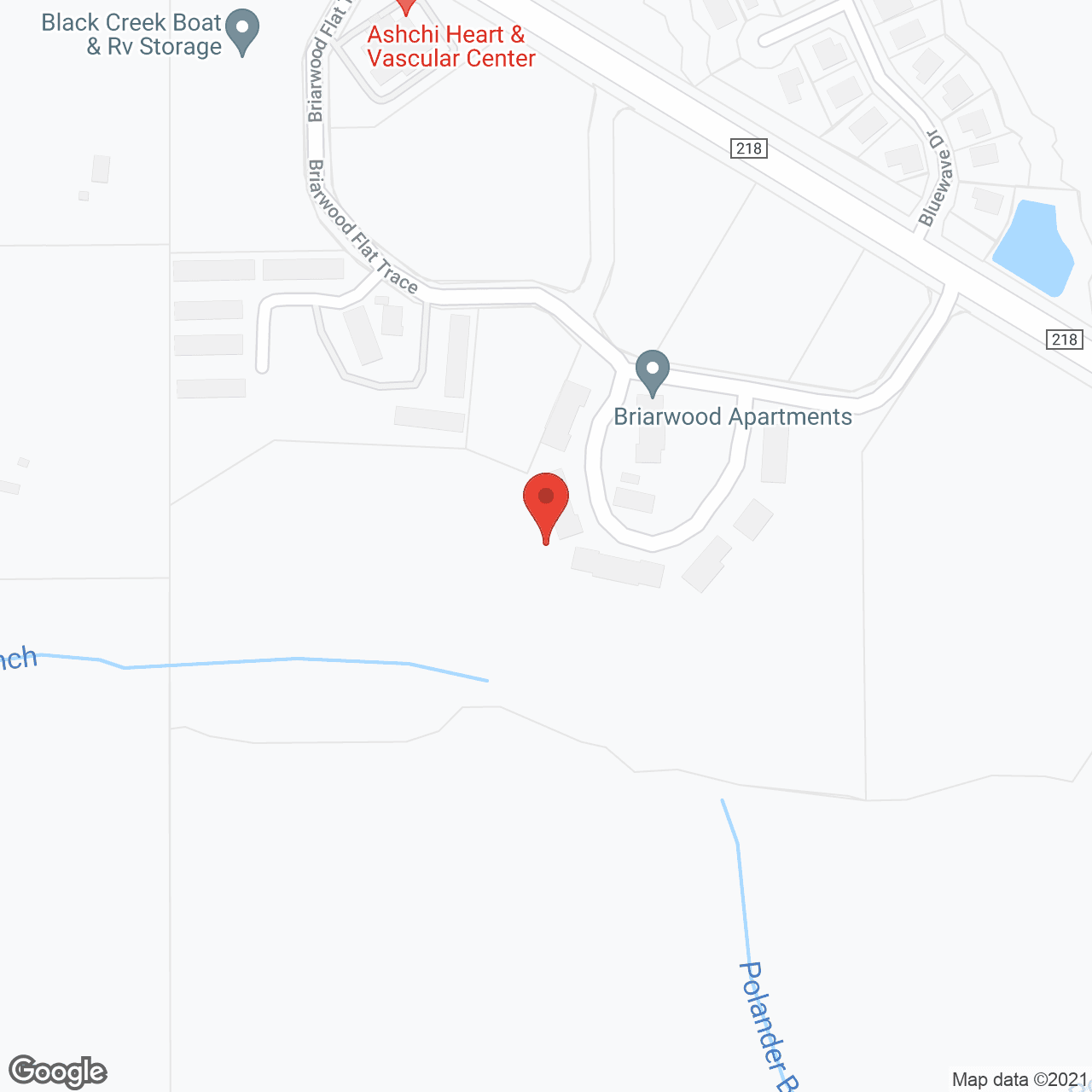 Map of the neighborhood around Briarwood Apartments