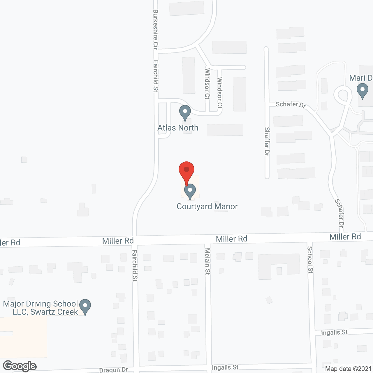 Map of the neighborhood around Courtyard Manor of Swartz Creek