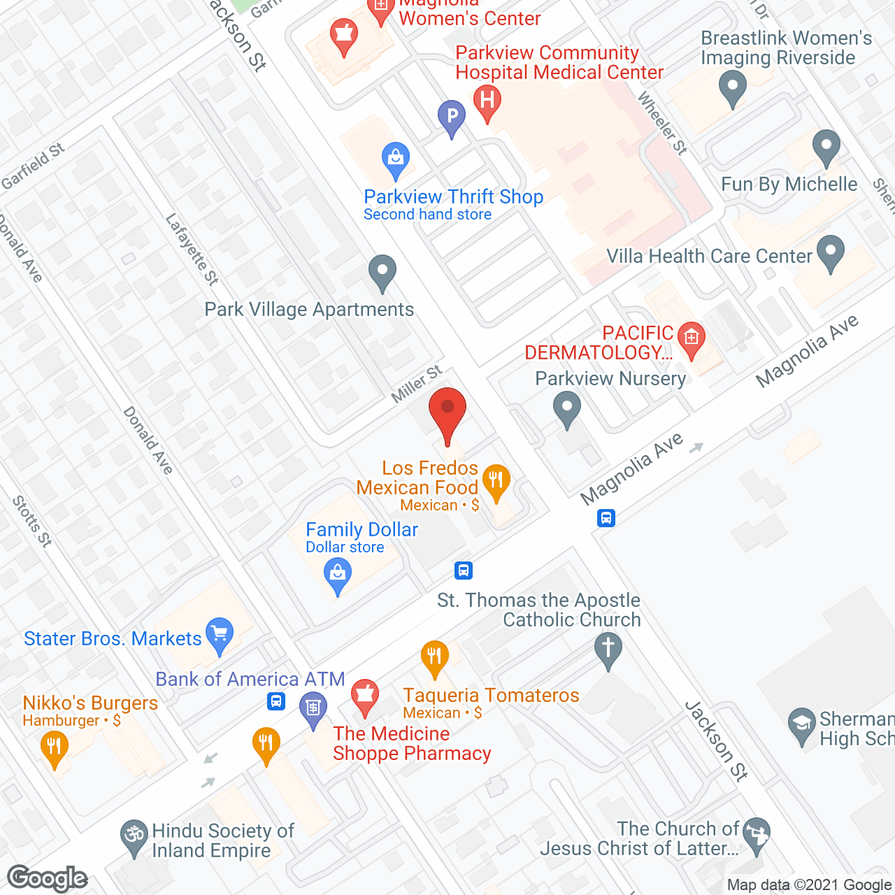 Map of the neighborhood around Mission Care
