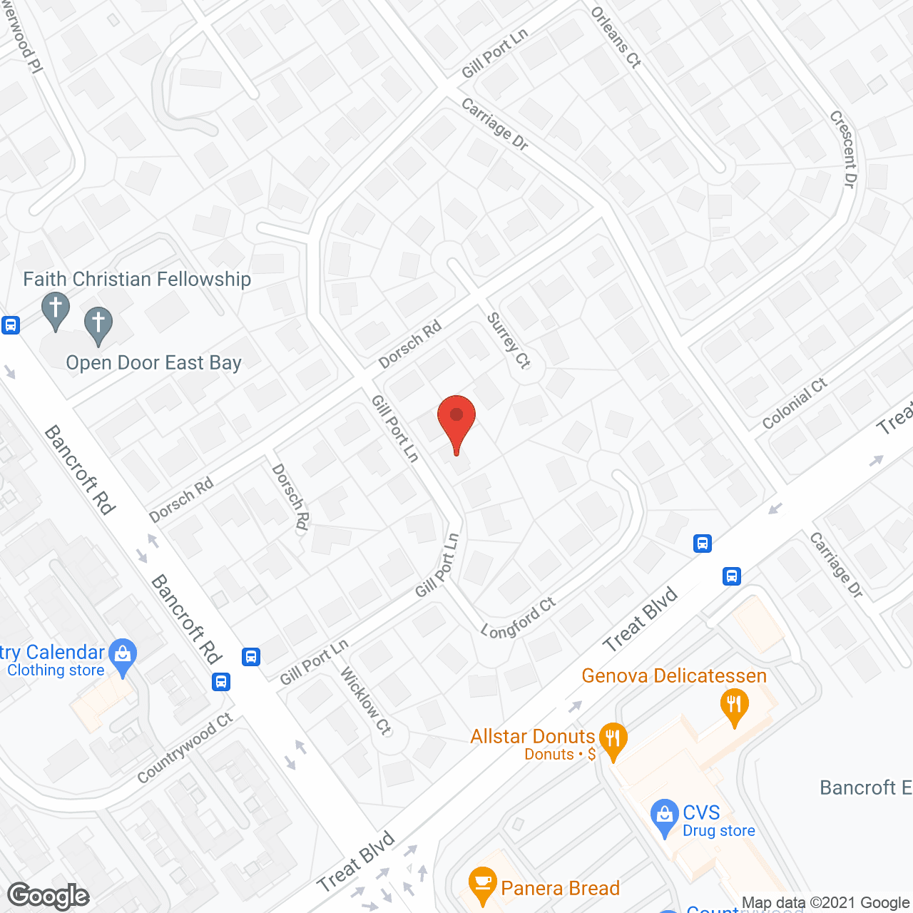 Map of the neighborhood around Strawberry Hill at Gill Port