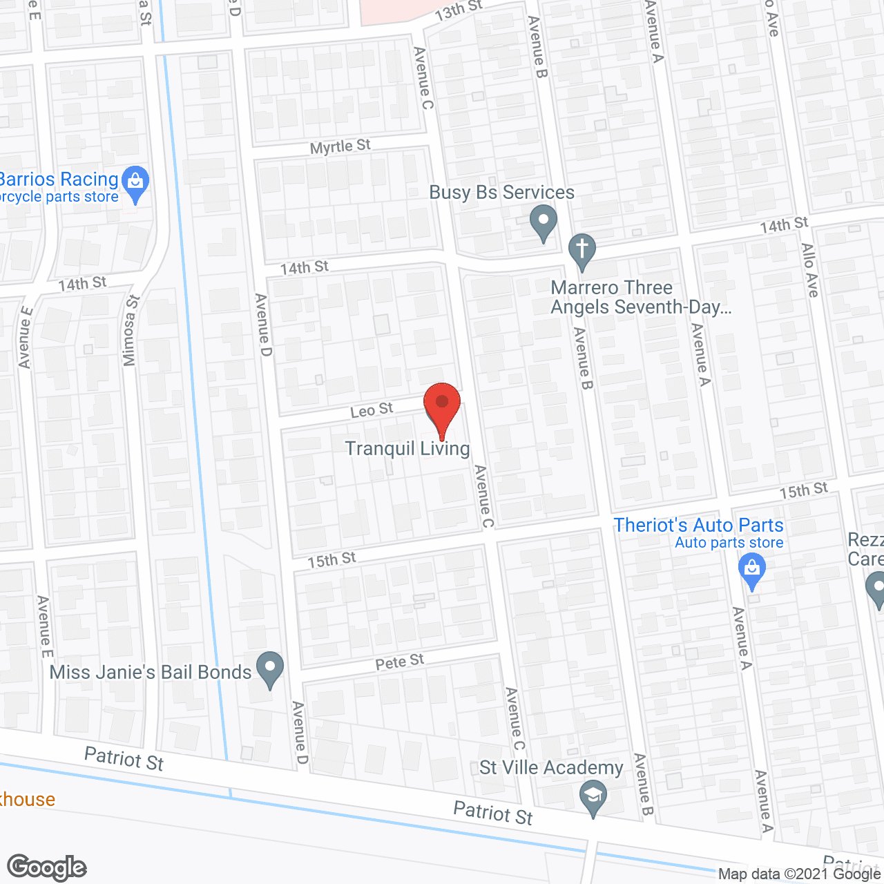 Map of the neighborhood around Tranquil Living