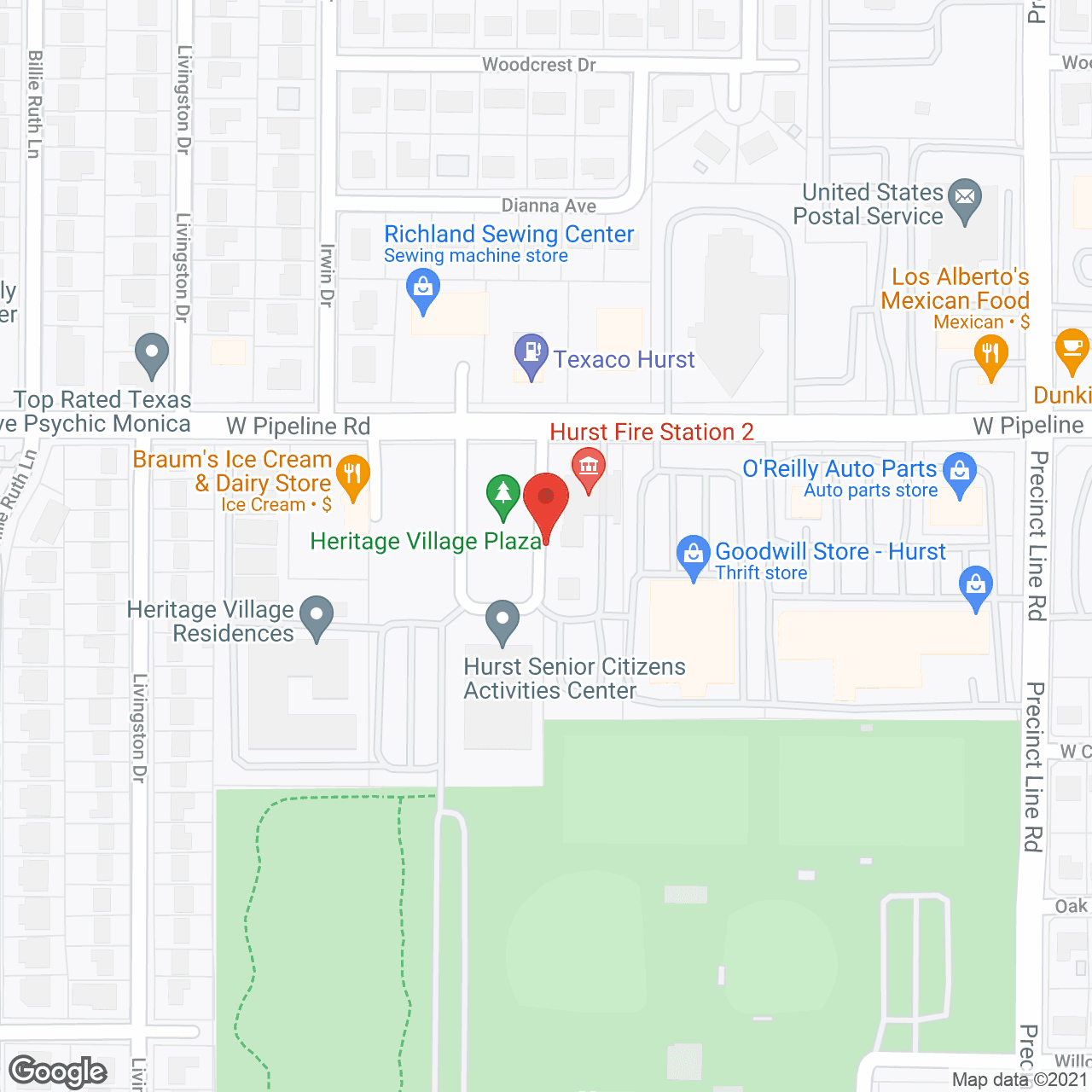 Map of the neighborhood around Heritage Village Residences
