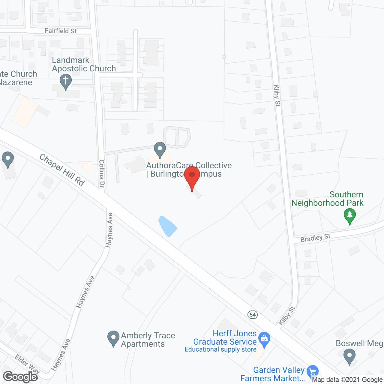 Map of the neighborhood around Hospice Of Alamance Caswell